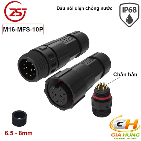 Đầu Cút Nối Dây Điện Chống Nước IP68 Chính Hãng ZSJ M16-MF Dùng Cho Dây 2–12 Lõi