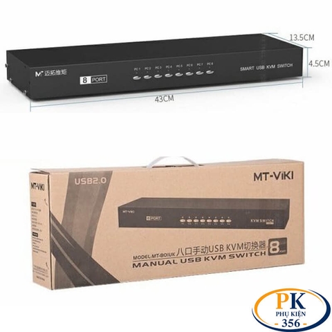 Bộ chuyển mạch KVM Switch VGA + USB 8 vào 1 MT-VIKI MT-801UK-L
