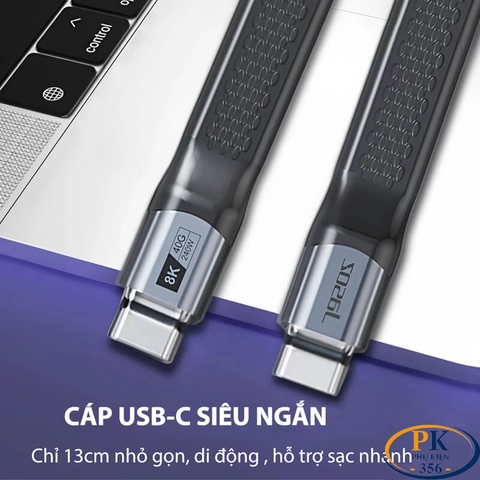 Cáp USB4 C to C 13cm Jasoz T-D223 40Gbps 240W 8K@60Hz Chính Hãng