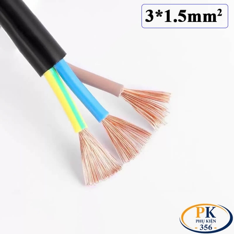 Dây điện 3 lõi 3x1.0mm làm cáp C13, C14 C15 OD 7mm lõi nhôm mạ đồng