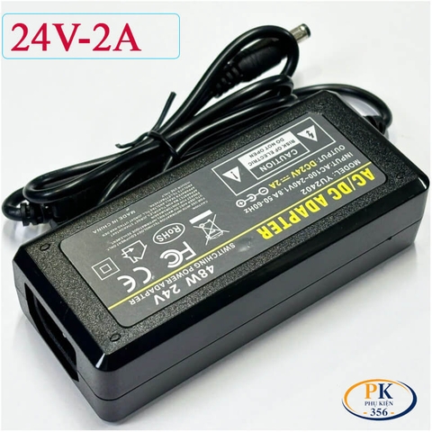 Bộ Nguồn Adapter DC 24V 2A 48W YU-2402 – Jack DC 5.5×2.5mm, Ổn Định, Chống Nhiễu