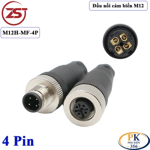 Đầu Nối Cảm Biến M12 4 pin cái lắp bảng điều khiển M12H-FP-4P chính hãng ZSJ