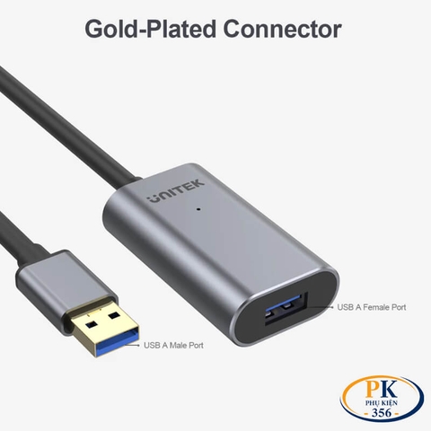 Dây Cáp Nối Dài USB 3.0 Chính Hãng Unitek Y-3004 (5M), Y-3005 (10M) – Có Chip Khuếch Đại & Cổng Nguồn Phụ