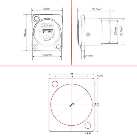 Nhân nối mạng RJ45 CAT6A âm tường Coraon CZXYON LC-CAT6A-WS