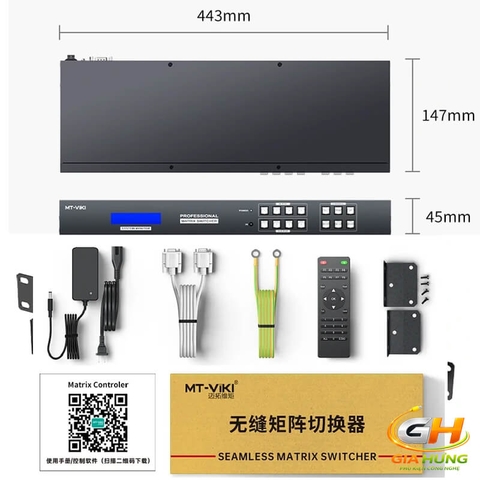 Bộ Chia Chuyển Mạch Ma Trận HDMI 4K@30Hz 4 Ra 4 MT-VIKI MT-HD44LH | Video Wall & Multiview Không Trễ