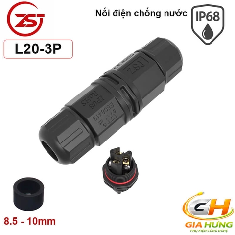 Đầu Cút Nối Dây Điện Chống Nước IP68 ZSJ L20-2P Cho Dây 2x2.5mm² Chính Hãng