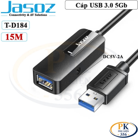 Cáp USB 3.0 Nối Dài Có Chipset Khuếch Đại Và Nguồn Phụ 5V2A Jasoz D116 5M 10M 15M 20M