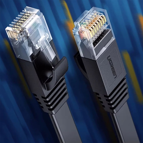 Dây cáp mạng RJ45 CAT6 1Gb 250Mhz Ugreen 50176 dây dẹt màu đen dài 5M