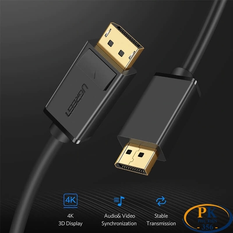 Dây cáp Displayport 1.2 4K@60Hz DP102 chính hãng Ugreen dài 1M 1.5M 2M 3M 5M 10244 10245 10211 10212 10213