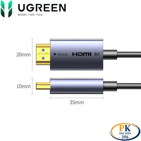 Dây cáp HDMI sợi quang AOC 2.1 chuẩn 8K@60Hz, 4K@240Hz chính hãng Ugreen HD183 dài 10M – 50M
