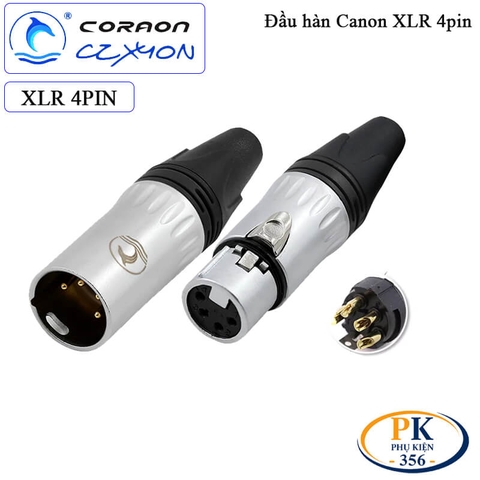 Đầu hàn phích cắm Canon XLR 4 pin Coraon CZXYON CL-4MX & CL-4FX – Jack XLR hàn dây cao cấp