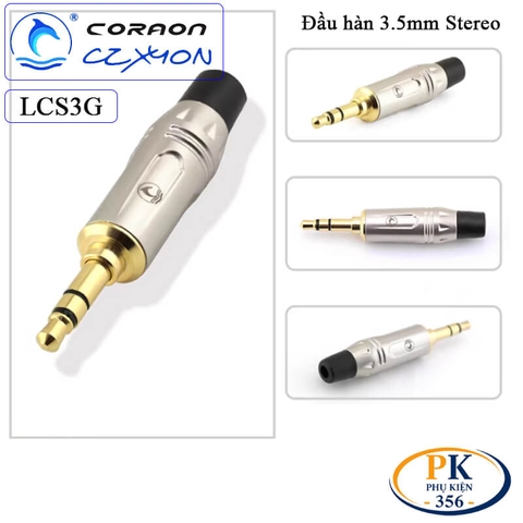 Đầu Hàn Giắc Âm Thanh 3.5mm Stereo Mạ Vàng Coraon CZXYON LCS3G Vỏ Kim Loại Cao Cấp