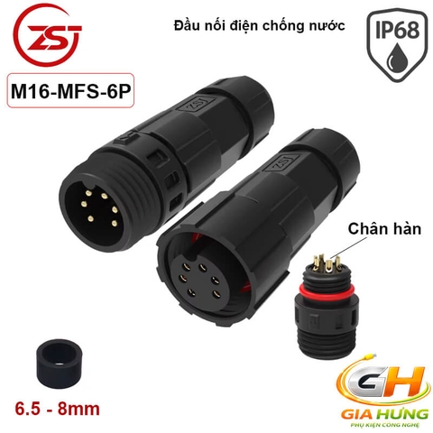 Đầu Cút Nối Dây Điện Chống Nước IP68 Chính Hãng ZSJ M16-MF Dùng Cho Dây 2–12 Lõi