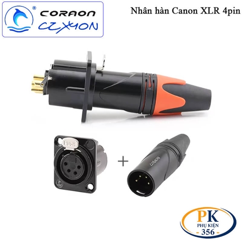 Đầu hàn phích cắm Canon XLR 4 pin Coraon CZXYON CL-4MX & CL-4FX – Jack XLR hàn dây cao cấp