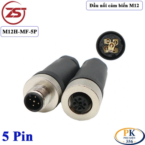 Đầu Nối Cảm Biến M12 5 pin thẳng đực chống nước IP67 M12H-M-5P chính hãng ZSJ