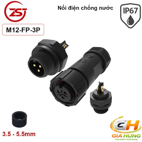 Đầu Cút Nối Dây Điện Chống Nước IP68 Lắp Bảng Điều Khiển ZSJ M12-FP Dùng Cho Dây 2–8 Lõi Chính Hãng