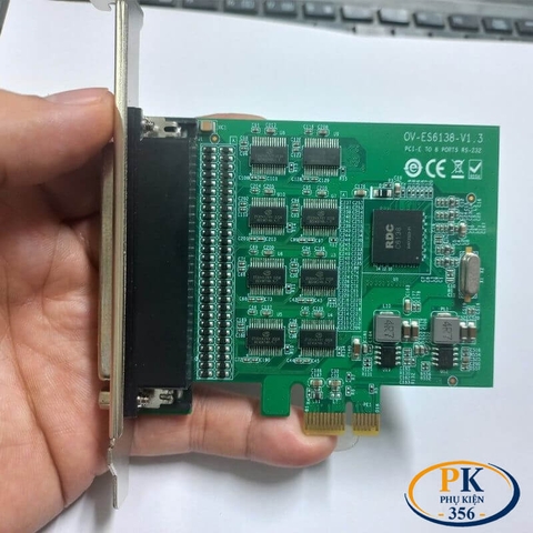Card PCI-E X1 mở rộng 8 cổng COM RS232 DB9 Syba FG-EMT09A / FG-EMT08S chính hãng, ổn định cao