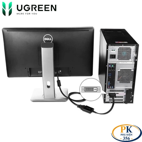 Cáp chuyển DVI-D sang VGA full HD MM108 chính hãng Ugreen 40259 - DVI 24+1 to VGA