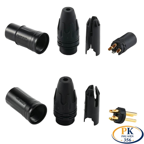 Giắc Hàn Audio Canon XLR 3 Pin AVSSZ Male AC3M-BG Female AC3F-BG