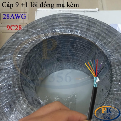 Dây Cáp Điều Khiển 9+1 Lõi Đồng Mạ Kẽm 28AWG 9C28 Chống Nhiễu Dùng Cho RS232 DB9 RS485