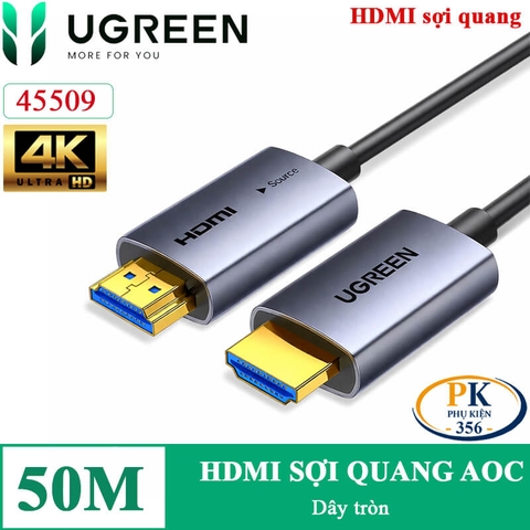Dây cáp HDMI sợi quang AOC 2.0 chuẩn 4K@60Hz chính hãng Ugreen HD178 dài 10M – 100M