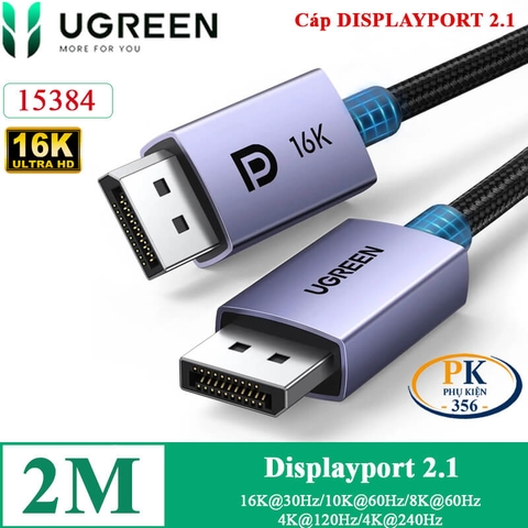 Dây cáp displayport 2.1 chuẩn 16K@30Hz 4K@240Hz DP118 chính hãng Ugreen 15383 dài 1M