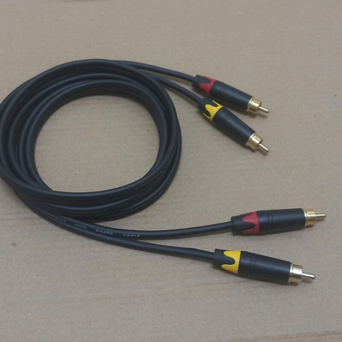 Dây cáp âm thanh RCA hoa sen DIY 2 ra 2 (R/L) cho loa, Amply dài 0.3M đến 30M
