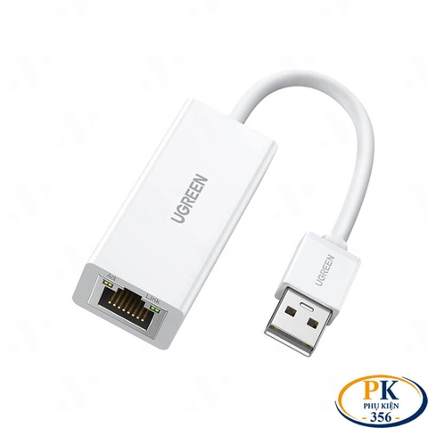 Cáp Chuyển USB 2.0 to LAN 10/100Mbps Ugreen 20253 CR110 Chipset AX88772A màu trắng