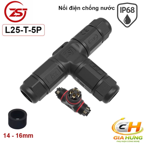 Đầu Cút Chia Dây Điện Chống Nước IP68 3 Ngả Chữ T ZSJ L25-T Dùng Cho Dây 2–5 Lõi Chính Hãng