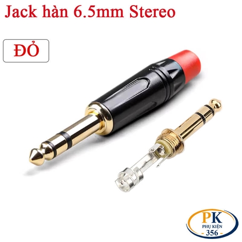 Đầu hàn jack 6.5mm mono (jack thẳng) mạ vàng – Vỏ kim loại, dùng cho cáp 3–6mm