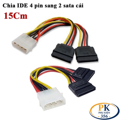 Dây cáp đổi nguồn IDE molex 4 pin sang SATA 15cm cấp nguồn cho HDD, SSD