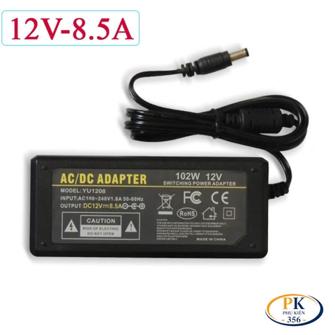 Adapter DC 12V 8.5A 102W YU1208 – Nguồn Công Suất Lớn, Jack 5.5×2.5mm, Chống Nhiễu