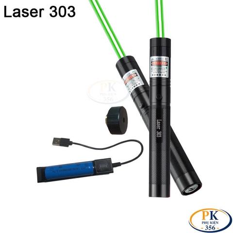 Đèn Laser Xanh Siêu Sáng Laser 303 Vỏ Kim Loại Pin 18650 Dùng Cho Tivi Màn Hình LED