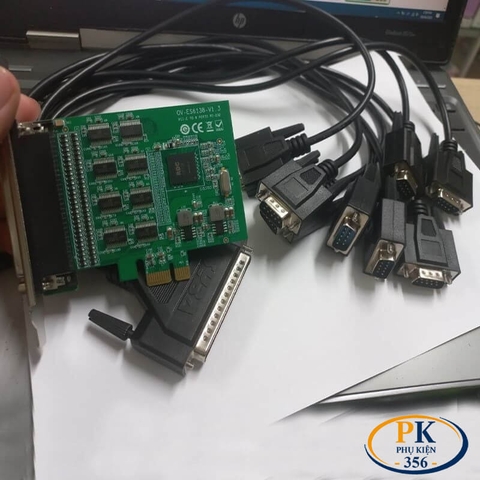 Card PCI-E X1 mở rộng 8 cổng COM RS232 DB9 Syba FG-EMT09A / FG-EMT08S chính hãng, ổn định cao