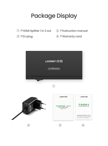 Bộ chia HDMI 1 ra 2 chính hãng Ugreen 40201