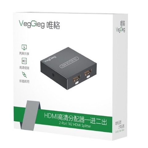 Bộ chia cổng HDMI SPLITTER 1 ra 2 4K Veggieg V-HD06