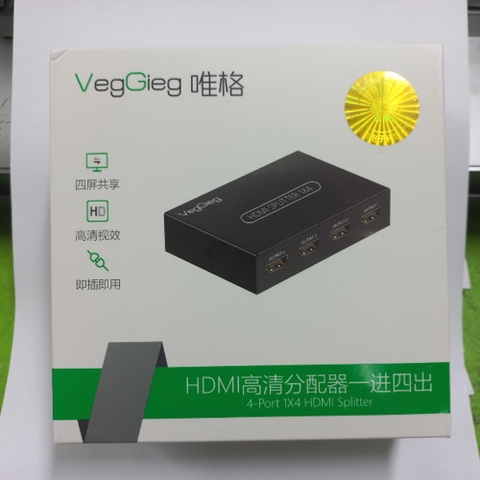 Bộ chia cổng HDMI SPLITTER 1 ra 4 4K Veggieg V-HD07