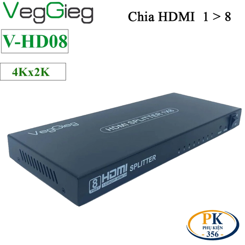 Bộ chia cổng HDMI SPLITTER 1 ra 2 4K Veggieg V-HD06