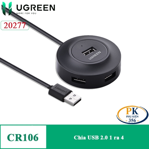 Bộ chia hub USB 2.0 4 cổng dây dài 1M Ugreen 20277 CR106