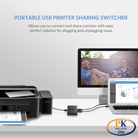 Bộ chia sẻ máy in 2 cổng Ugreen 30345 US158