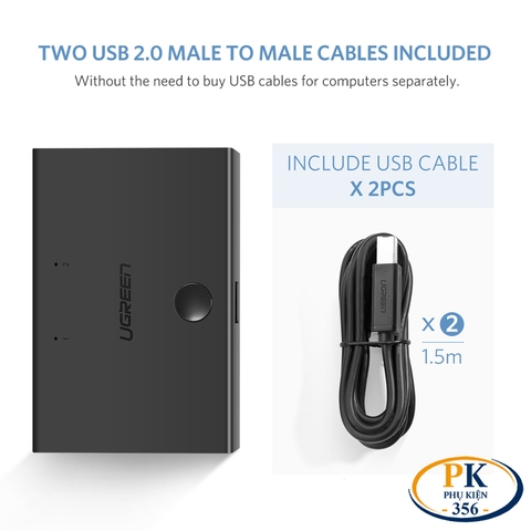 Bộ chia sẻ máy in 2 cổng Ugreen 30345 US158