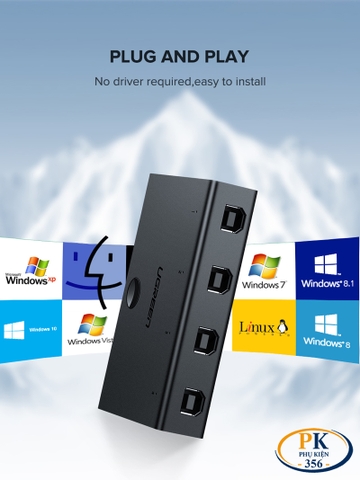 Bộ chia sẻ máy in 4 cổng Ugreen 30346 US158