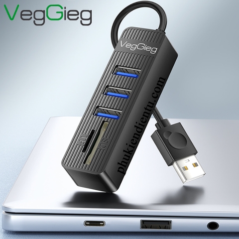 Bộ chia hub USB 2.0 giá rẻ ra 3 cổng USB + SD + TF Veggieg V-C303