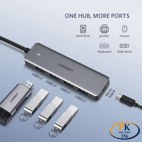 Bộ chia USB 3.0 4 cổng Ugreen 50985 CM219