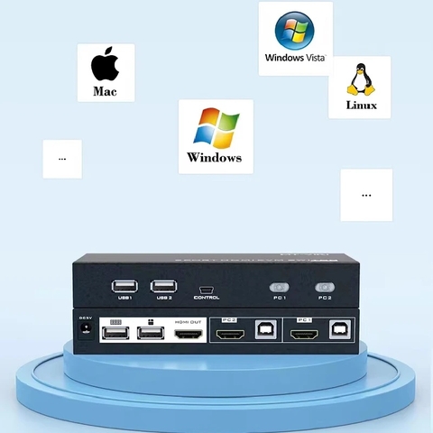 Bộ chuyển mạch KVM Switch HDMI 2 cổng 4K@60Hz MT-viki MT-HK201