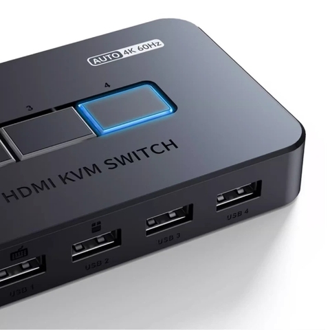 Bộ chuyển mạch KVM Switch HDMI 4 cổng 4K@60Hz MT-viki MT-KH4S