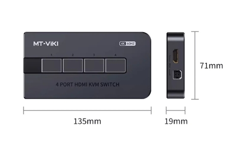 Bộ chuyển mạch KVM Switch HDMI 4 cổng 4K@60Hz MT-viki MT-KH4S
