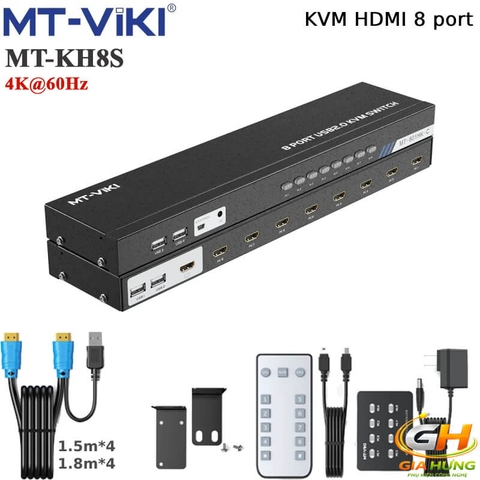 Bộ Chuyển Mạch HDMI USB KVM Switch 4K @60Hz 8 Ra 1 MT-VIKI MT-KH8S