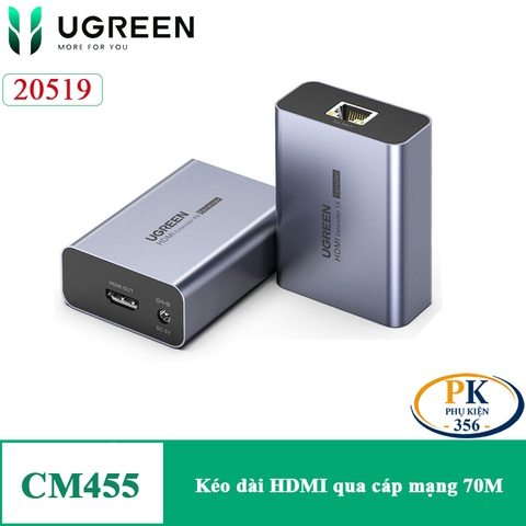 Bộ chuyển HDMI to RJ45 CAT5/6 70M Ugreen 20519 CM455