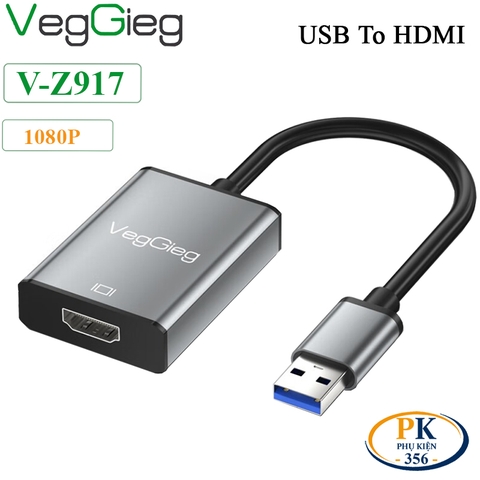 Bộ chuyển USB sang HDMI, USB to HDMI  1080P Veggieg V-Z917
